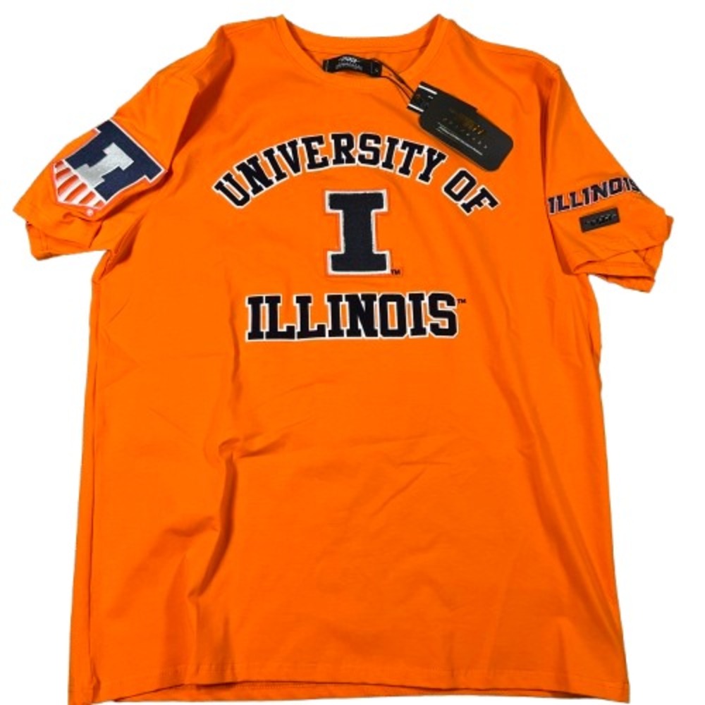 Pro Standard Mens Large Orange University Of Illinois Fighting Illini Tees NWT‎